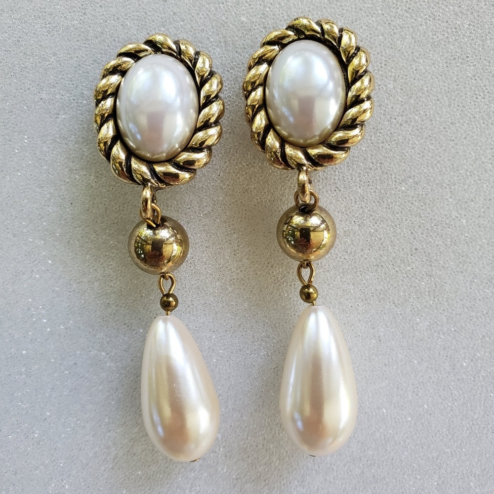 Les Bernard Pearl Drop Earrings